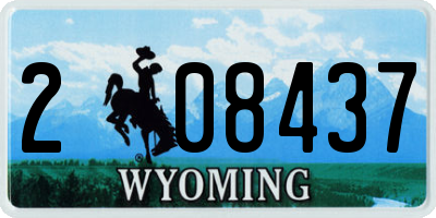 WY license plate 208437
