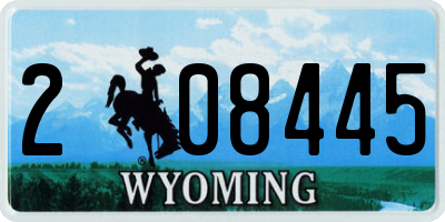 WY license plate 208445