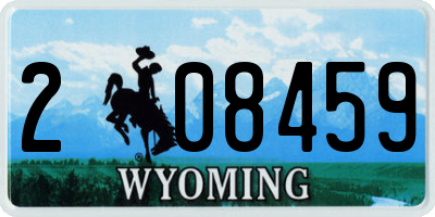 WY license plate 208459