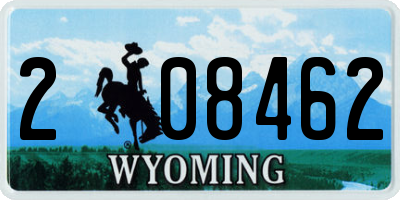 WY license plate 208462