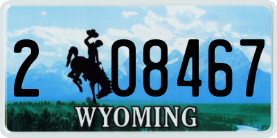WY license plate 208467