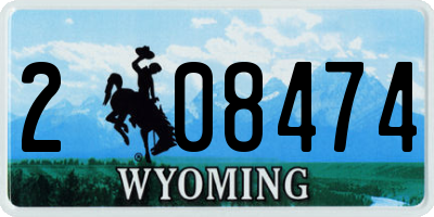 WY license plate 208474