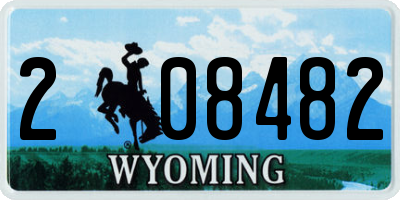 WY license plate 208482