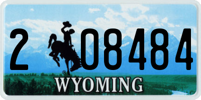 WY license plate 208484