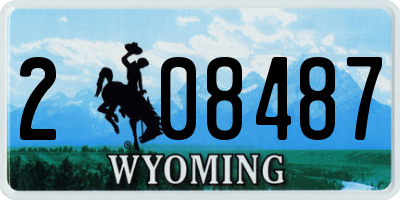 WY license plate 208487