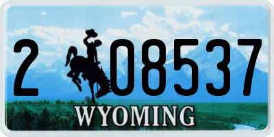WY license plate 208537