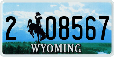 WY license plate 208567