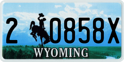 WY license plate 20858X