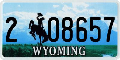WY license plate 208657
