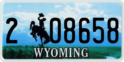 WY license plate 208658