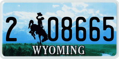 WY license plate 208665