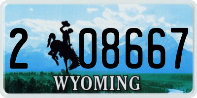 WY license plate 208667