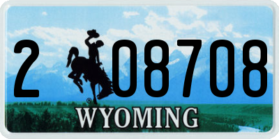 WY license plate 208708