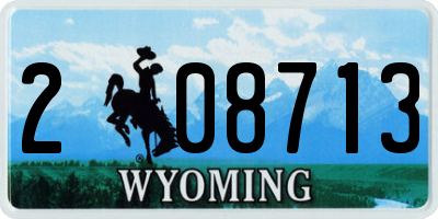 WY license plate 208713