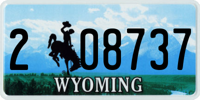 WY license plate 208737