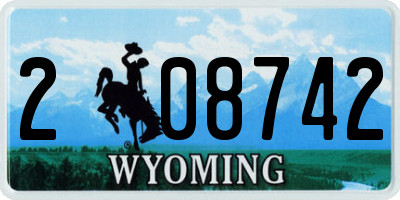 WY license plate 208742