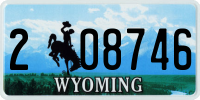 WY license plate 208746