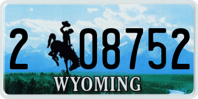 WY license plate 208752