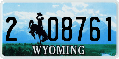 WY license plate 208761