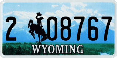 WY license plate 208767