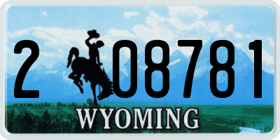 WY license plate 208781