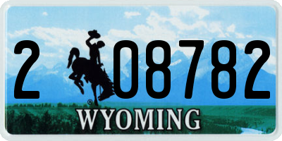 WY license plate 208782