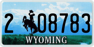 WY license plate 208783