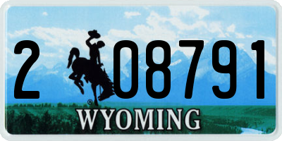 WY license plate 208791