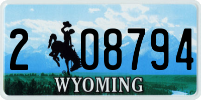 WY license plate 208794