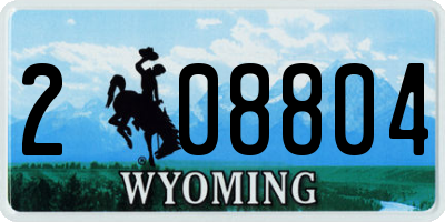 WY license plate 208804