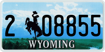 WY license plate 208855