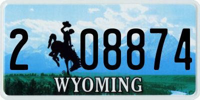 WY license plate 208874