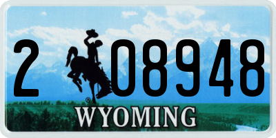 WY license plate 208948