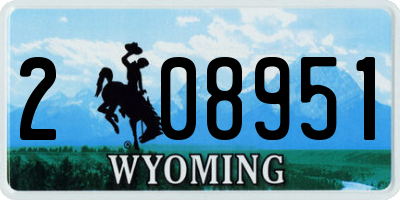WY license plate 208951