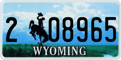 WY license plate 208965