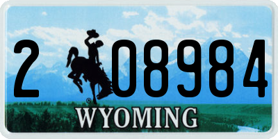 WY license plate 208984