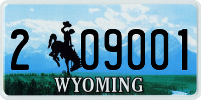 WY license plate 209001