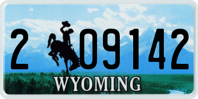 WY license plate 209142