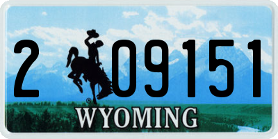 WY license plate 209151