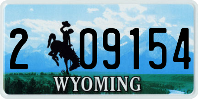 WY license plate 209154