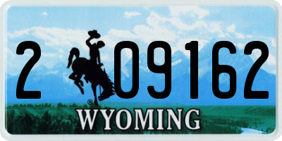 WY license plate 209162
