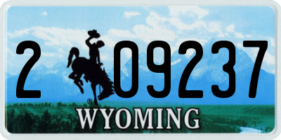 WY license plate 209237