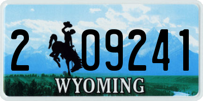 WY license plate 209241