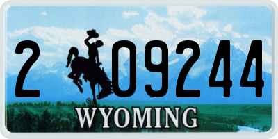 WY license plate 209244