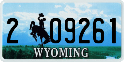 WY license plate 209261