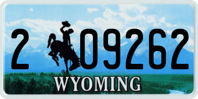 WY license plate 209262