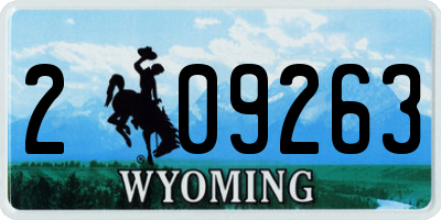 WY license plate 209263