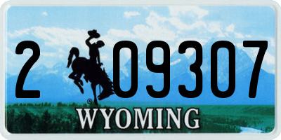 WY license plate 209307