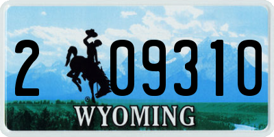 WY license plate 209310