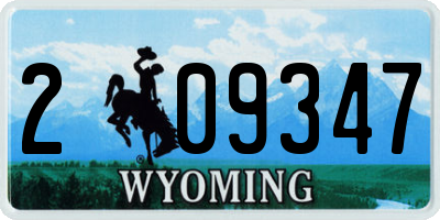 WY license plate 209347